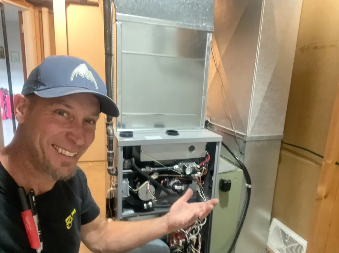 Tim Bootsma 1st Class Gas Fitter working on Calgary HVAC system